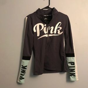 PINK VS Athletic Long Sleeve Quarter zip pull over